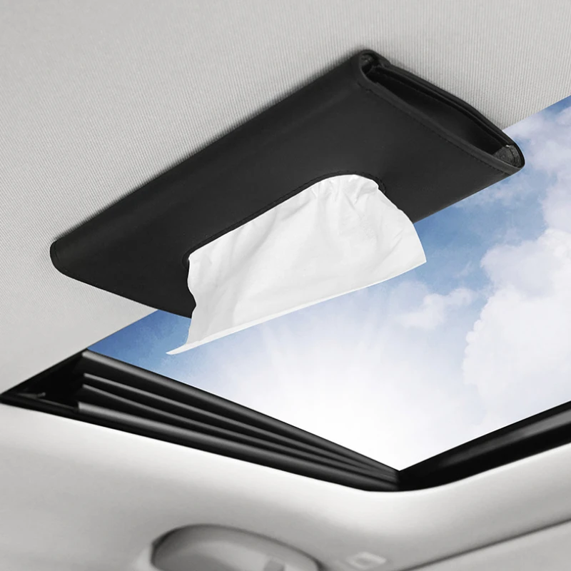 

Car Tissue Box Sun Visor Tissue Box Holder Auto Interior Storage Mask Storage Decoration for Universal Car Accessories Holder