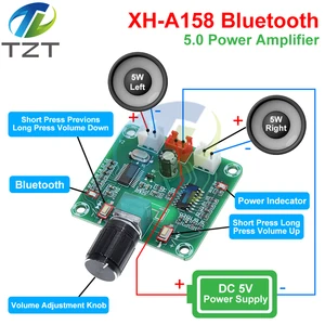XH-A158 ultra clear Bluetooth 5,0 Плата усилителя мощности pam8403 маленькая мощность DIY Беспроводная Плата усилителя динамика 5 Вт * 2