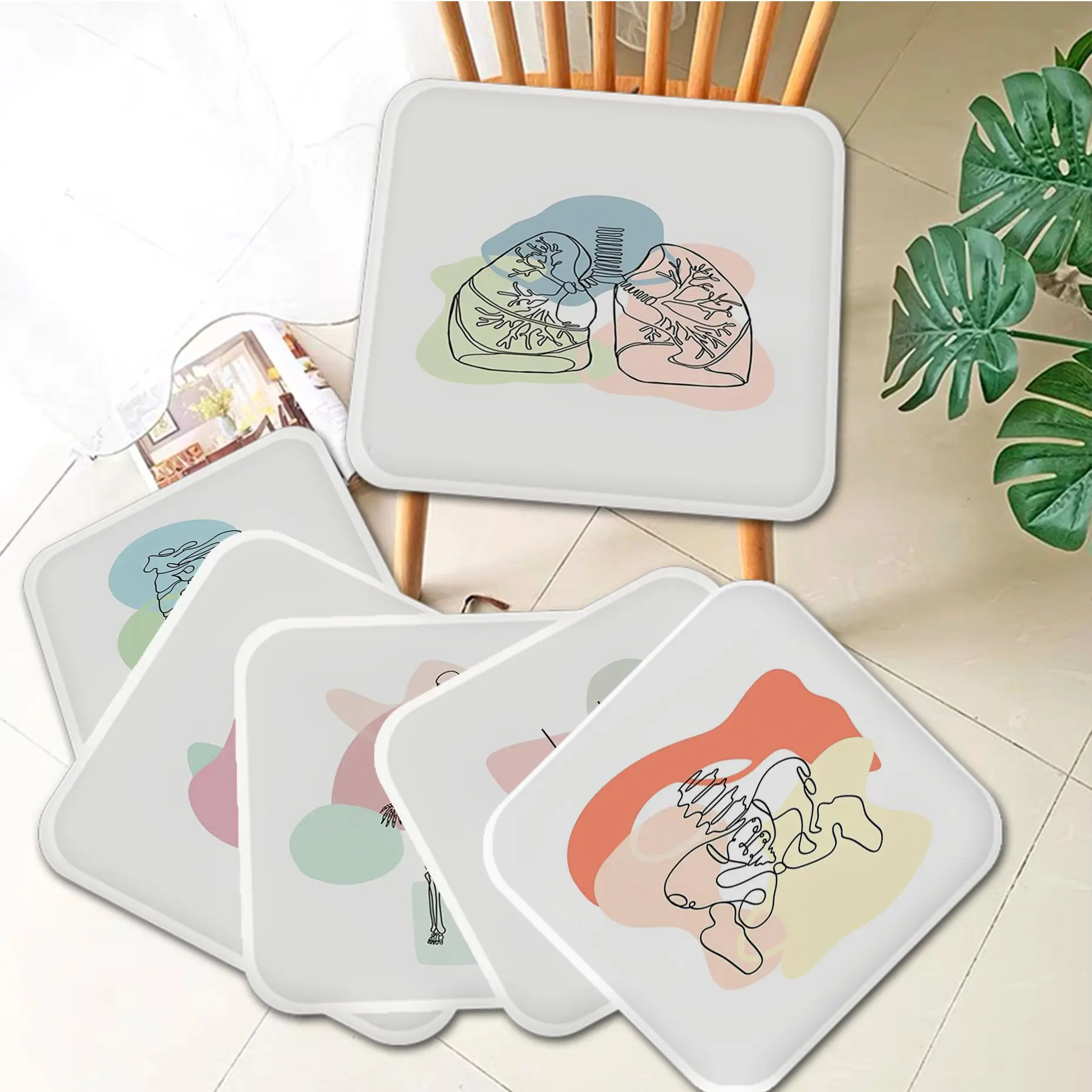 

Human Anatomy Skeleton Tie Rope Chair Mat Soft Pad Seat Cushion For Dining Patio Home Office Indoor Outdoor Garden Sofa Cushion