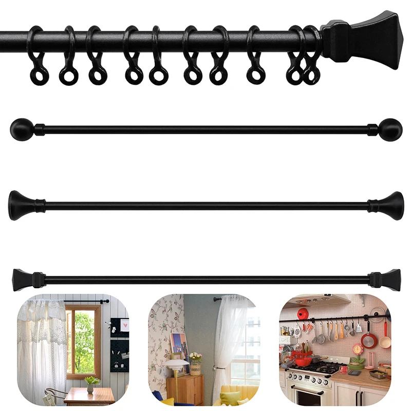 

1Set 1:12 Dollhouse Miniature Curtain Rod Metal Hook Up Rings Window Fittings Furniture Model Decor Toy Doll House Accessories