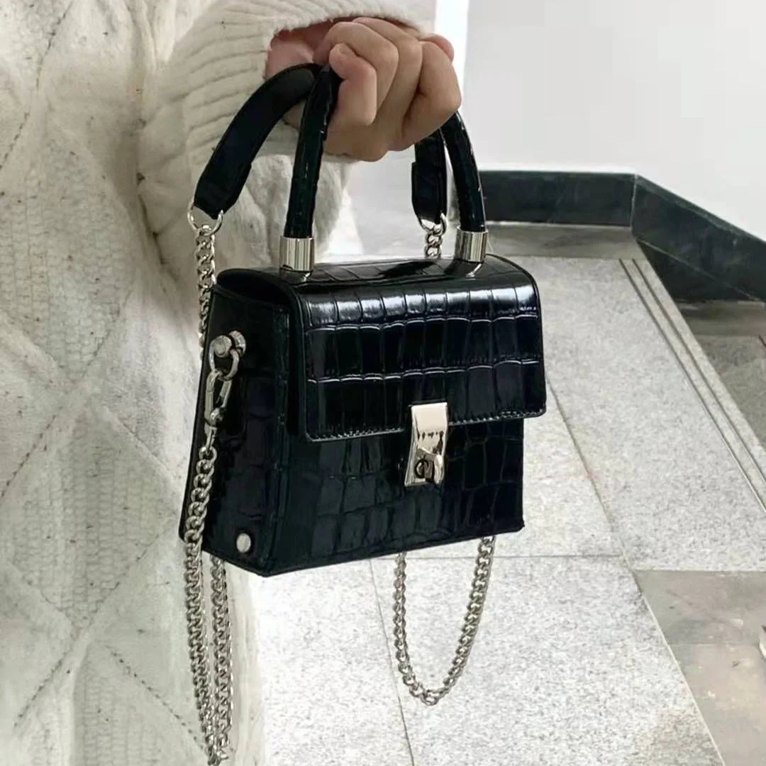 

2023 New Alligator Box Women Messenger Leather Handbags Shoulder Small Ladies Handbag Top-handle Bags Bag Female Day Clutch