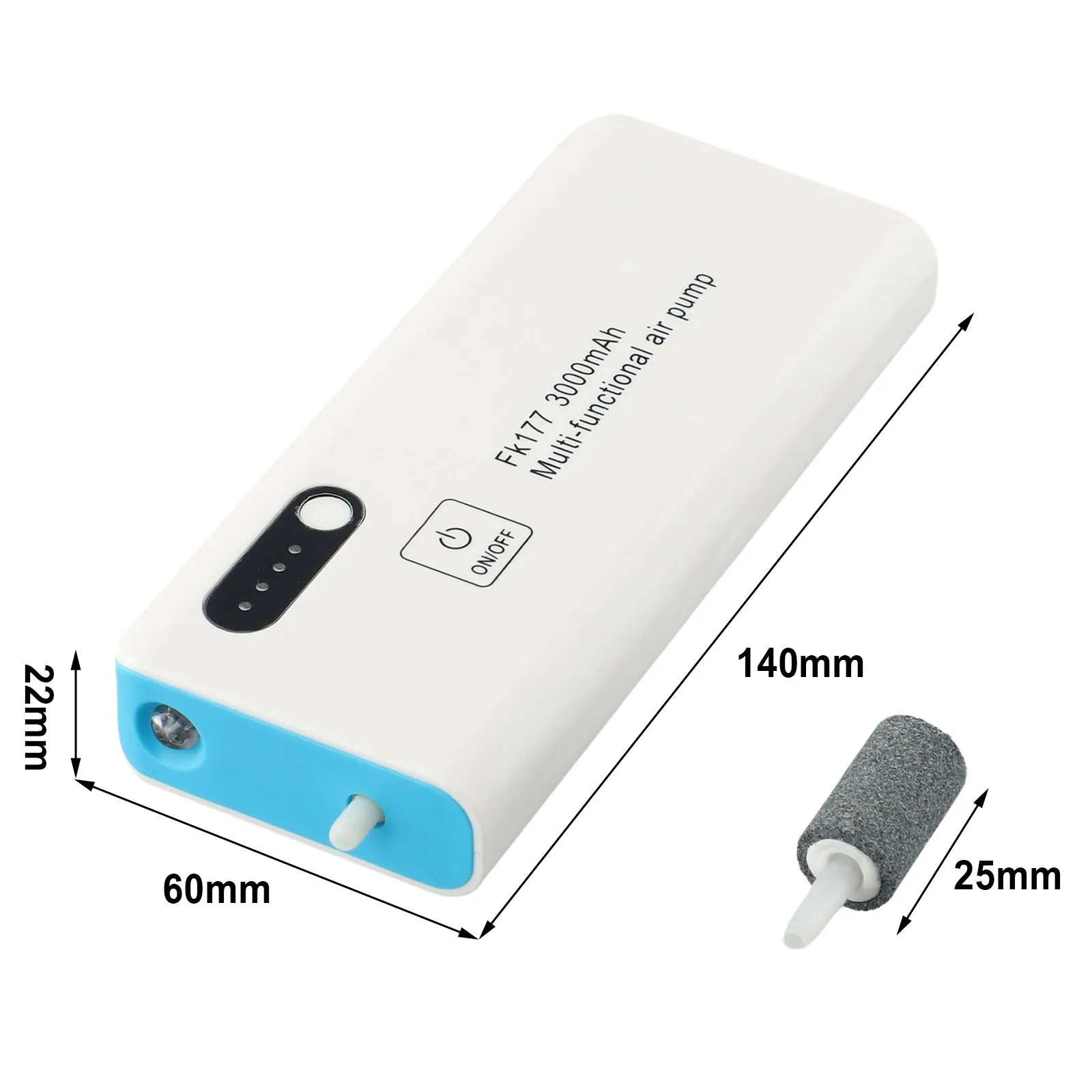 

Кислородный насос 14*6*2,2 см, кислородный насос, 170 г, 1 шт., воздушный насос, АБС-пластик, совершенно новое прочное рыболовное оборудование