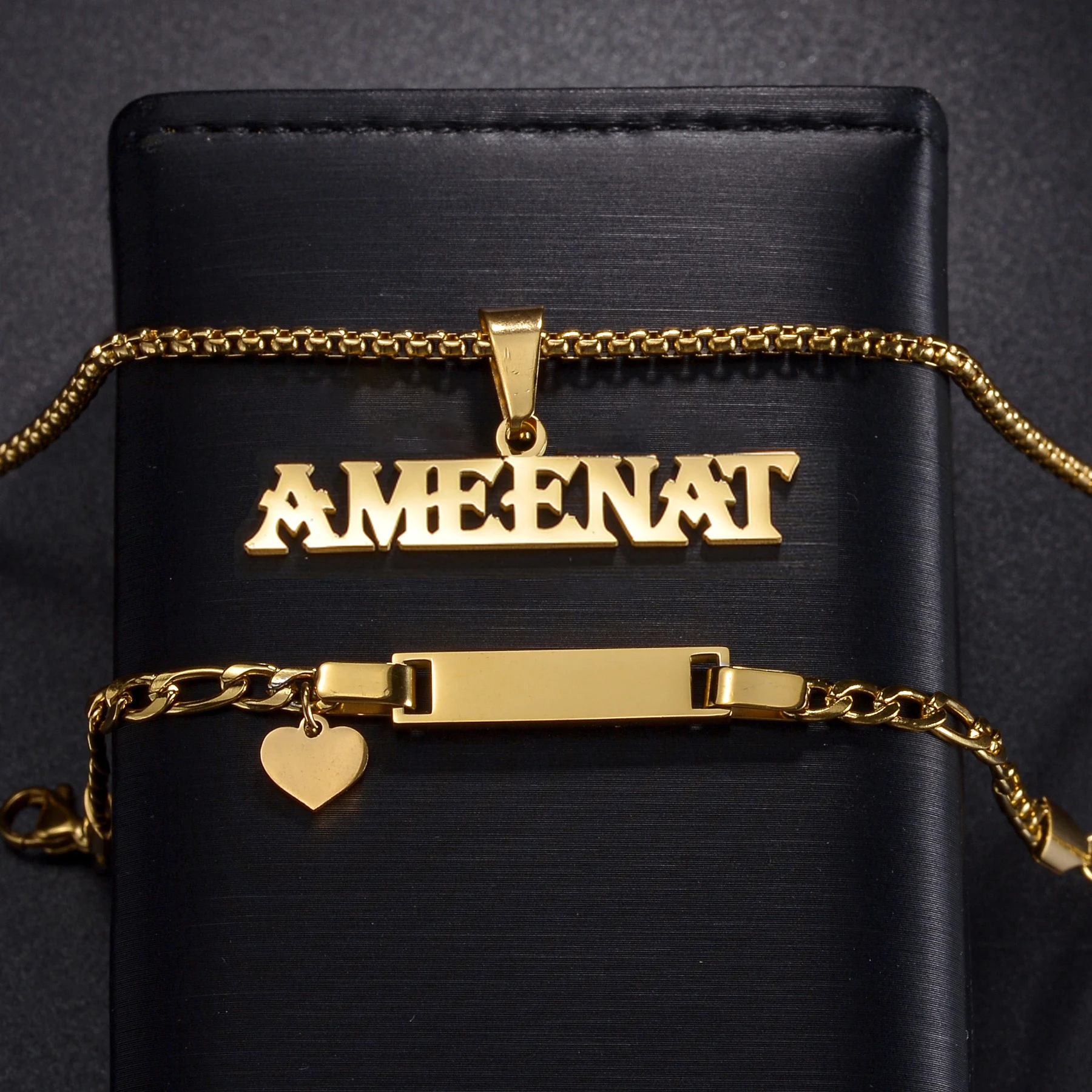 Atoztide персонализированные имена ожерелье браслет ювелирный набор для детей из