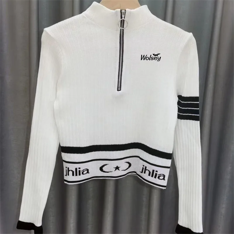 J.LINDEBERG Golf Wear for Women's Spring Women Golf Jacket Short Zip Parallel Hoodie Sports Golf Shirts Women's Golf Clothing