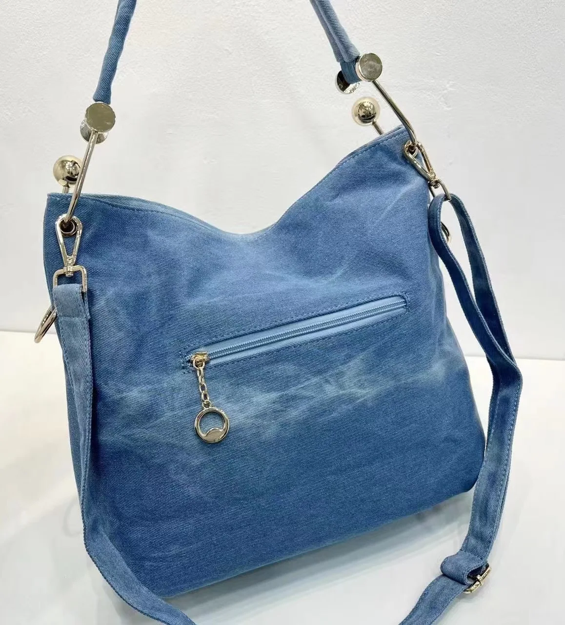 Washed Canvas Bag Embroidered Portable Woman Luxury Famous Designer Bag Retro Vintage Tote High Capacity Shoulder Bag Tote Bag
