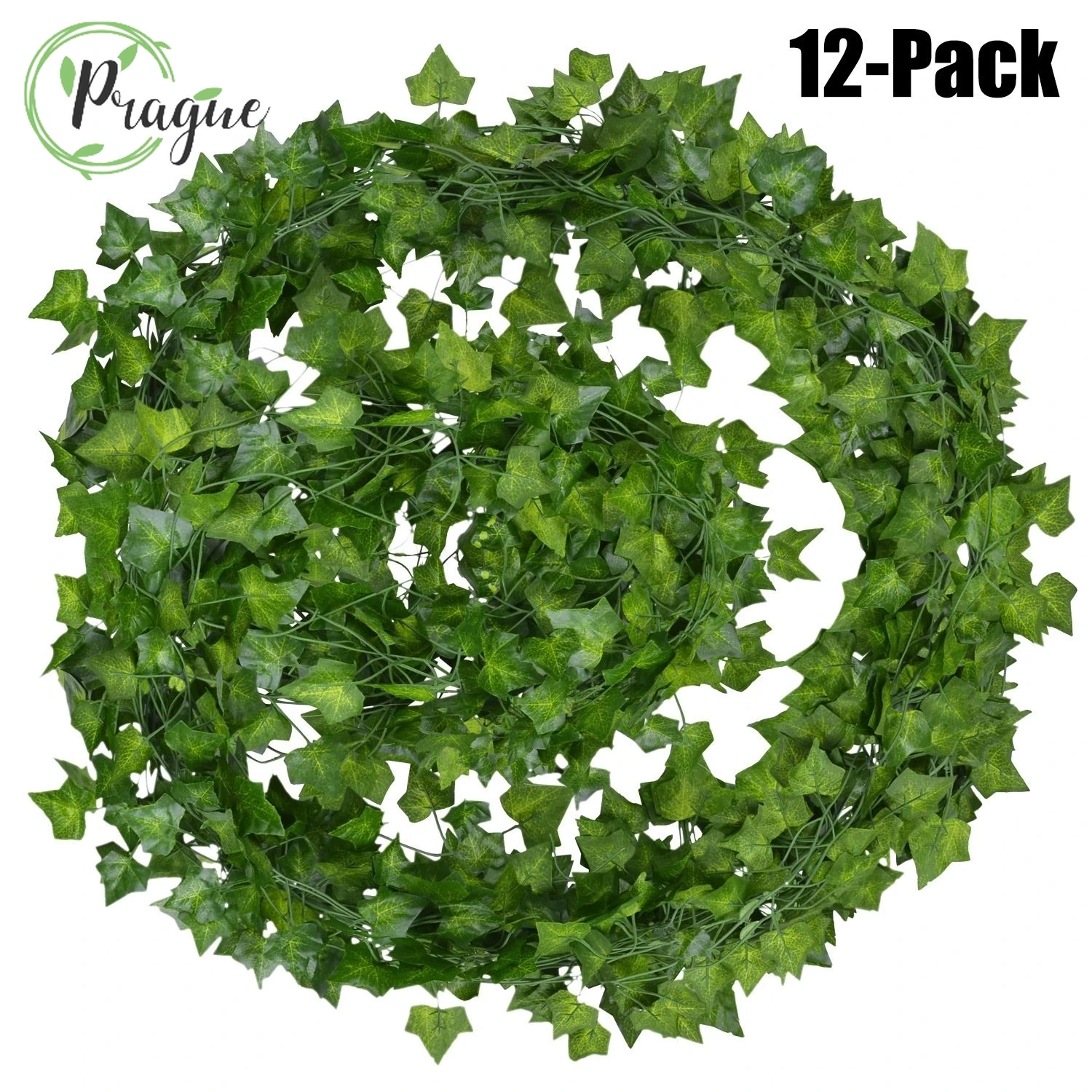

12 Pack Artificial Plants Home Decor Green Silk Hanging Vines Fake Leaf Garland Leaves for Wedding Party Room Garden Decoration
