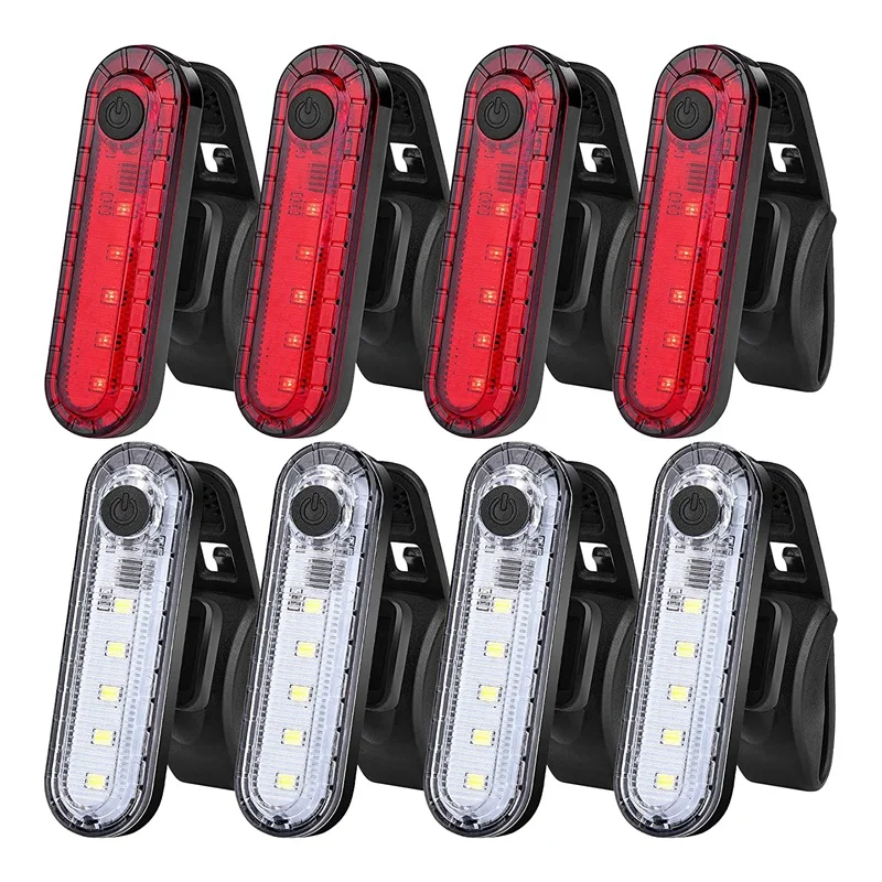 

8Pack USB Rechargeable Front And Rear LED Bike Tail Light Bicycle Light Bike Headlight For Road Bike Cycling