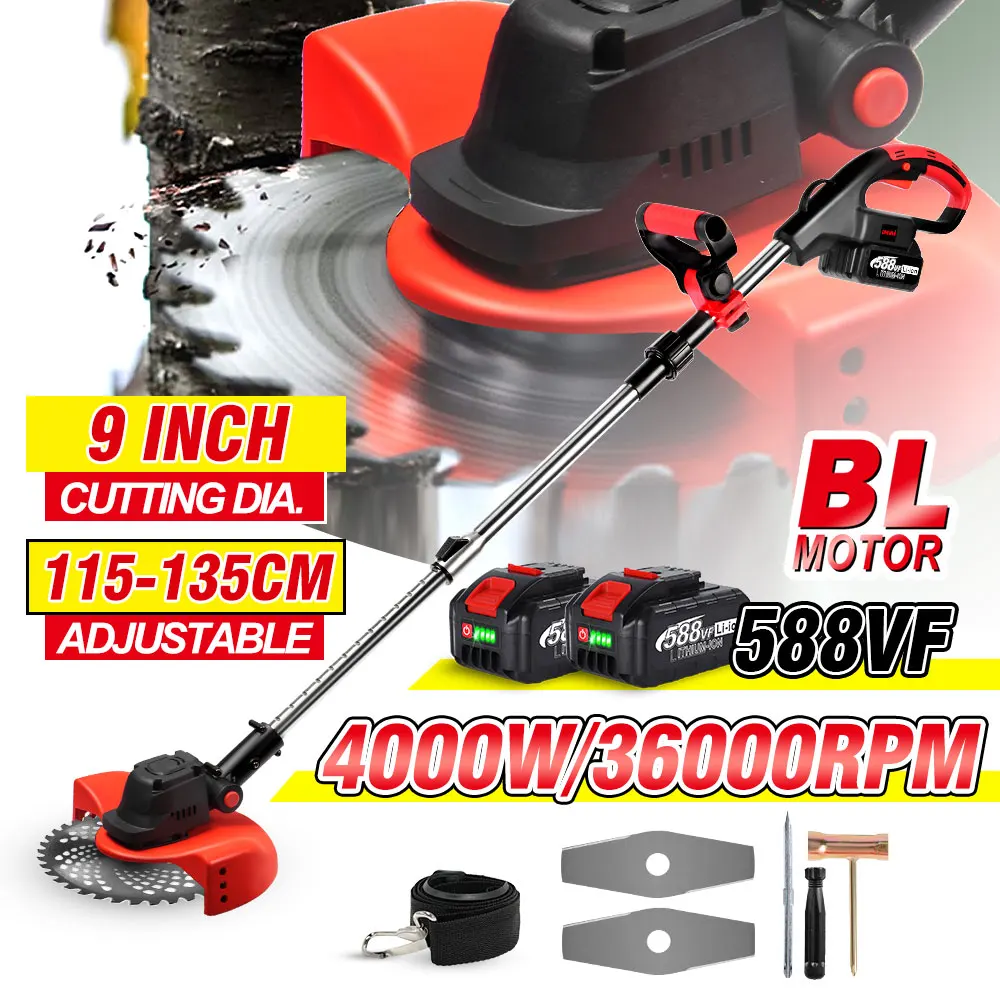 4000 Вт бесщеточный Электрический триммер для травы батарея 36000 об./мин газонокосилка беспроводной бордюр резак для Makita 18В батареи