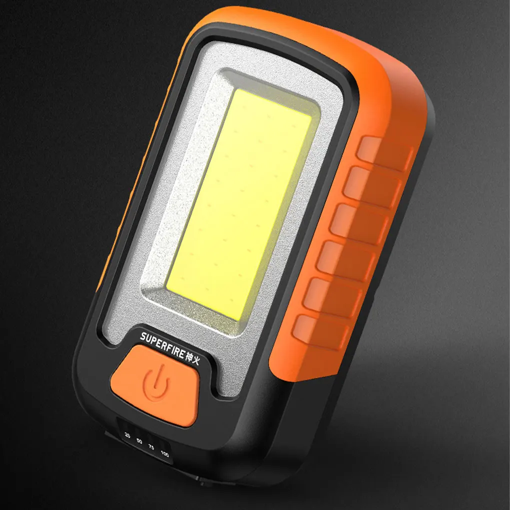 

Портативный Перезаряжаемый рабочий светильник, 3 режима COB, ручной фонарь для кемпинга, походов, уличный фонарь