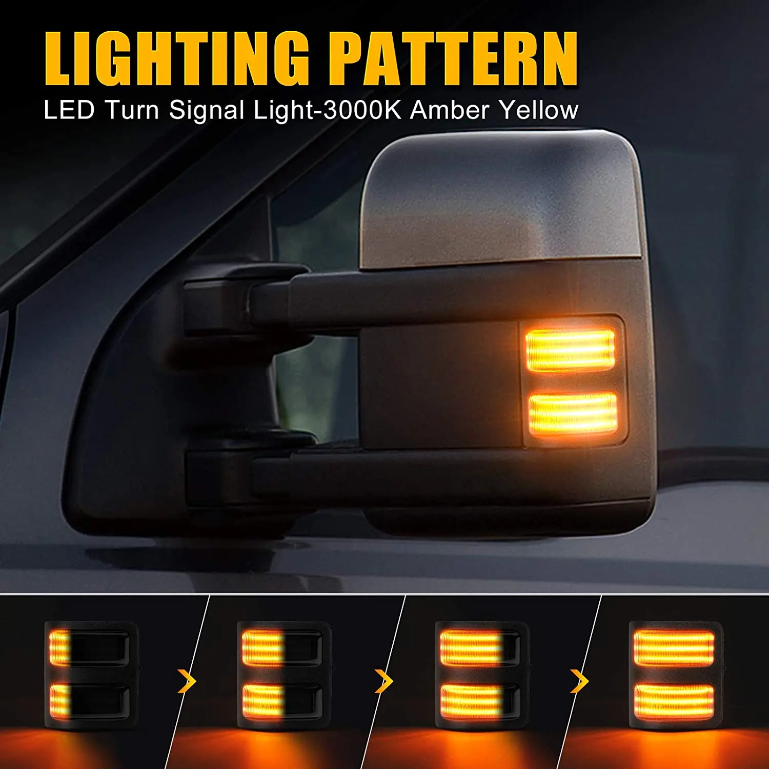 

2pcs For Ford F250 F350 F450 F550 Super Duty 2008-2016 Car LED Side Mirror Marker Running Turn Signal Light Lamp Bulb