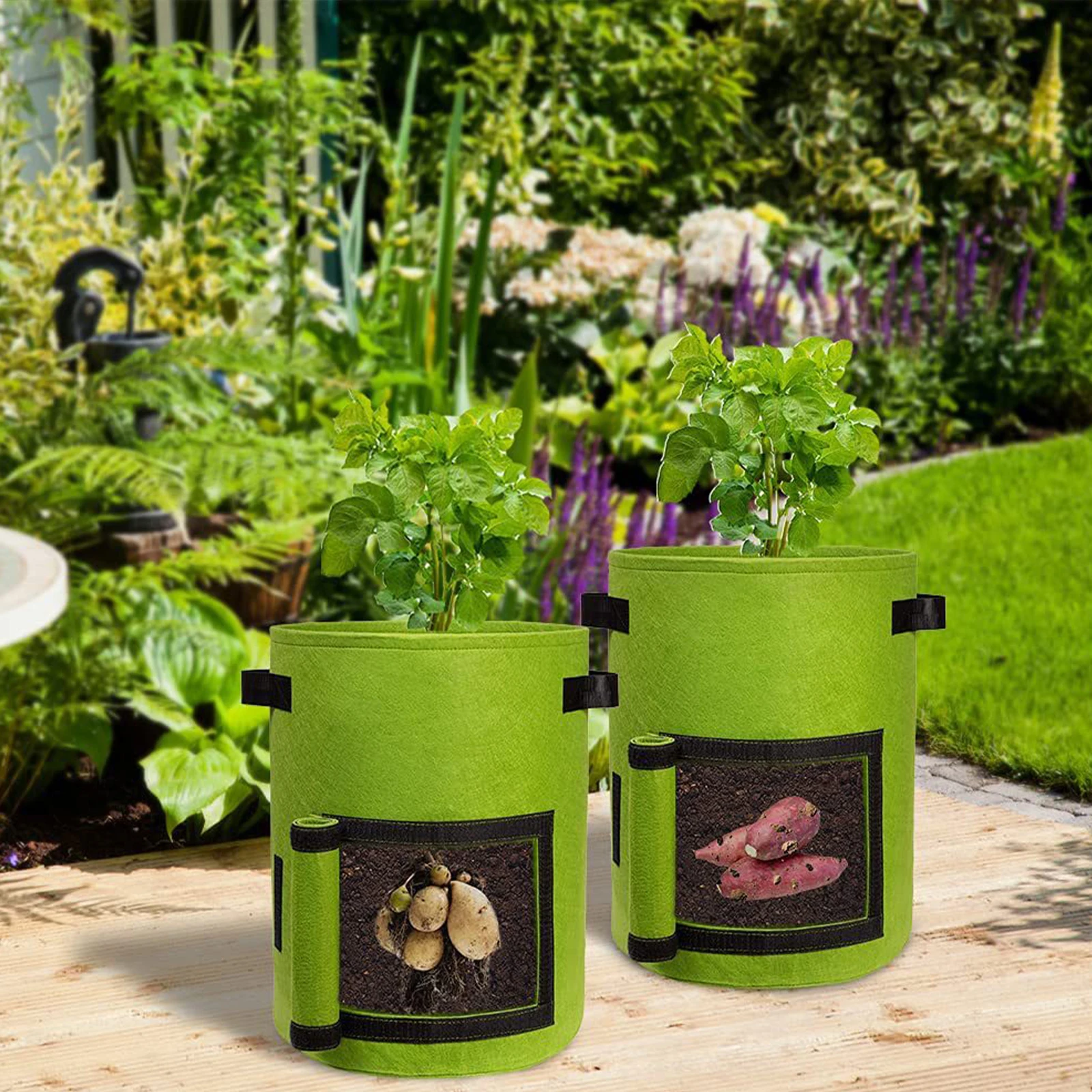 Мешок для посадки арахиса и томатов садовый инструмент ткани с окошком овощей