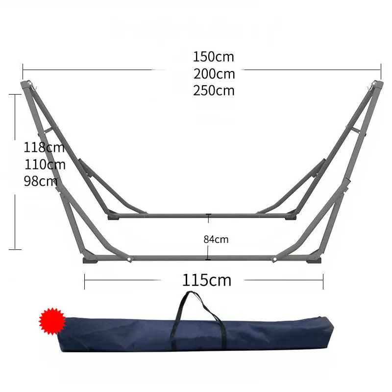 Heavy Duty Universal Hammock Frame Stand For Indoor Outdoor Yard Patio Deck, With Carry Bag