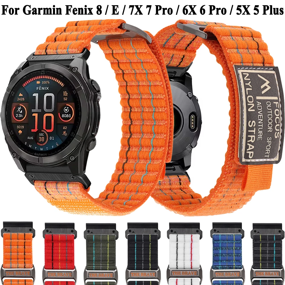 Ремешок для часов 22 мм 26 Garmin Fenix 8 7 7X Pro 6 6X 5 5X Plus Epix 2 QuickFit нейлоновый ремешок-браслет