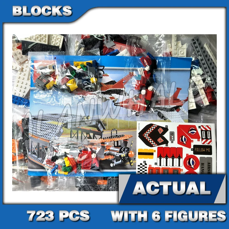 

723pcs City Town Airport Air Show Jet Plane Service Car Tool Wagon 02007 Building Blocks Set Bricks Compatible with Model