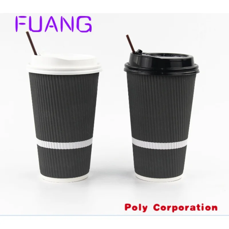 Espresso Coffee Hot Drink Paper Cup Biodegradable Coffee Cup 16oz For Coffee Shop Takeaway Packaging Use With Lid