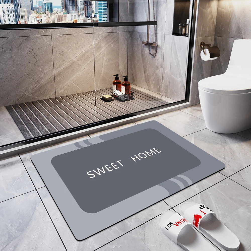 

Door Shower Toilet Bathroom Anti-Slip Absorbent Foot Mat Custom Made Entrance Doormat Bath Kitchen Carpet Bathtub Bedroom Rug