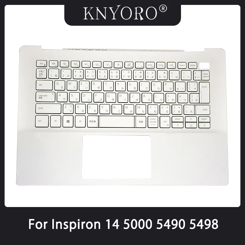 

Japan Layout Keyboard For Dell Inspiron 14 5000 5490 5498 Palmrest Cover with JP Keyboard Silver C Shell Replacement Part 0X6YXC