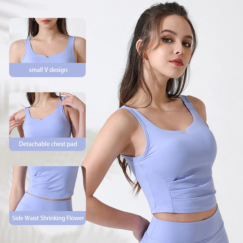 

Alo Yoga Women's Sports Underwear U-Back Elastic Tube Top Gym Bra Running Exercise Navel Top Shockproof Breathable Yoga Vest