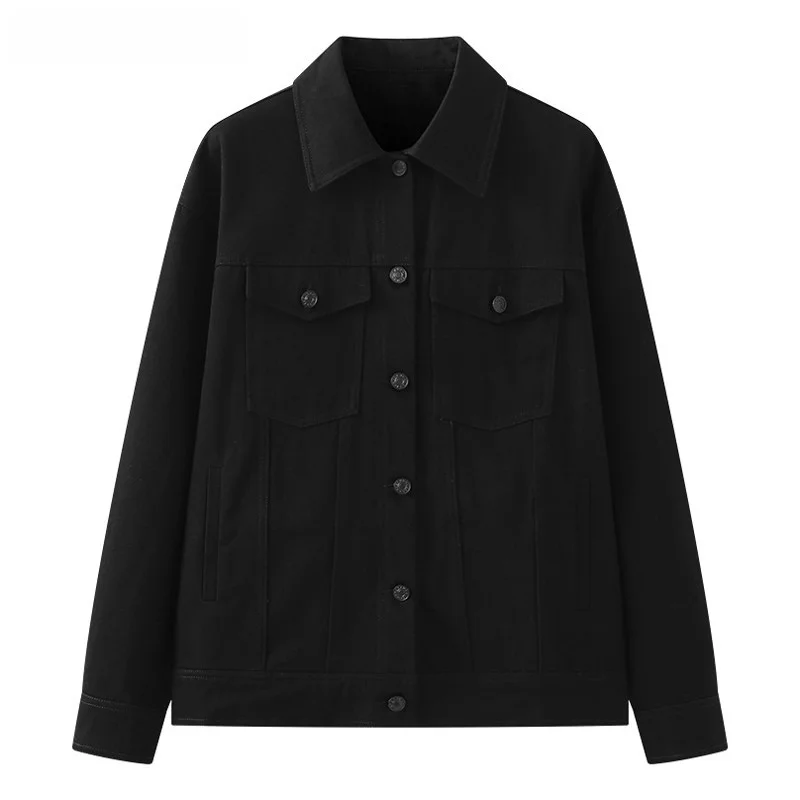 La Chapelle осеннее новое джинсовое пальто с принтом в стиле ретро женская хлопковая