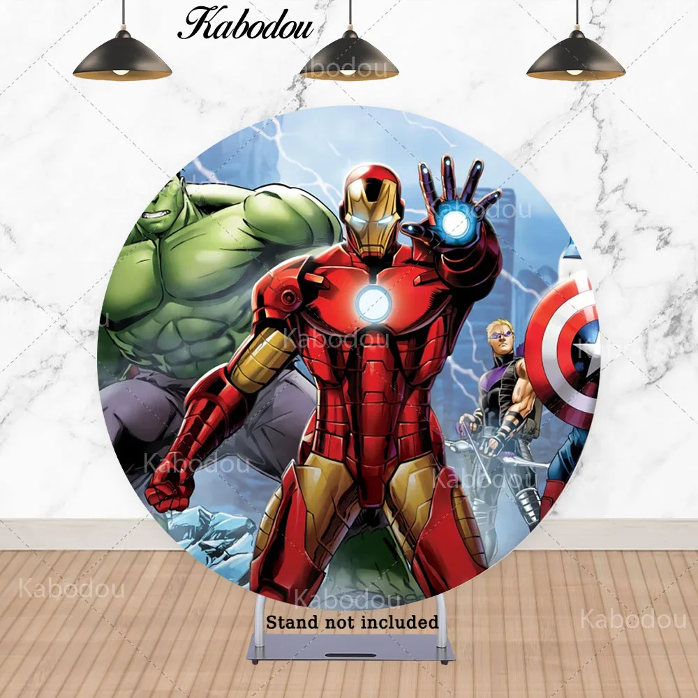 Фон для фотосъемки с изображением Железного человека мальчиков на день рождения