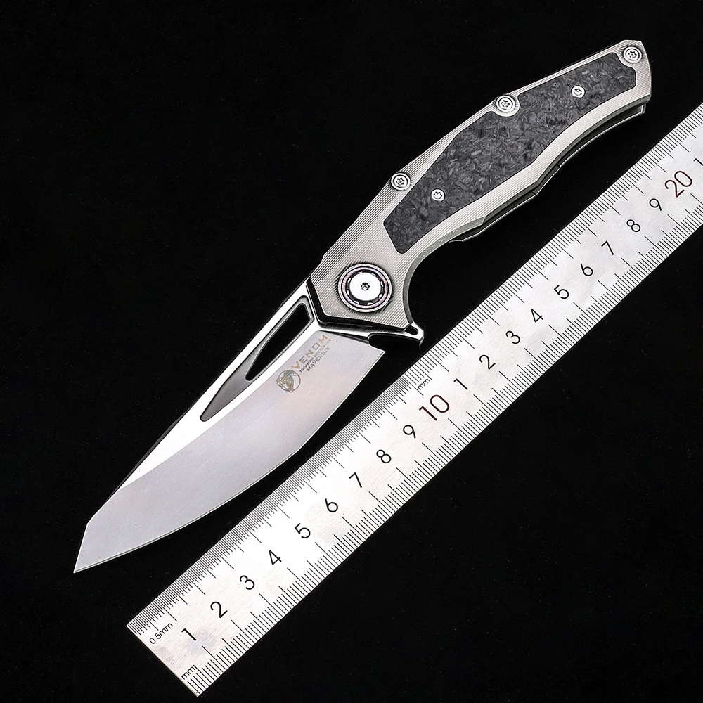 Складной нож Kevin John VENOM Lone Ranger M390 с лезвием, тактический походный охотничий рыболовный инструмент с титановой ручкой