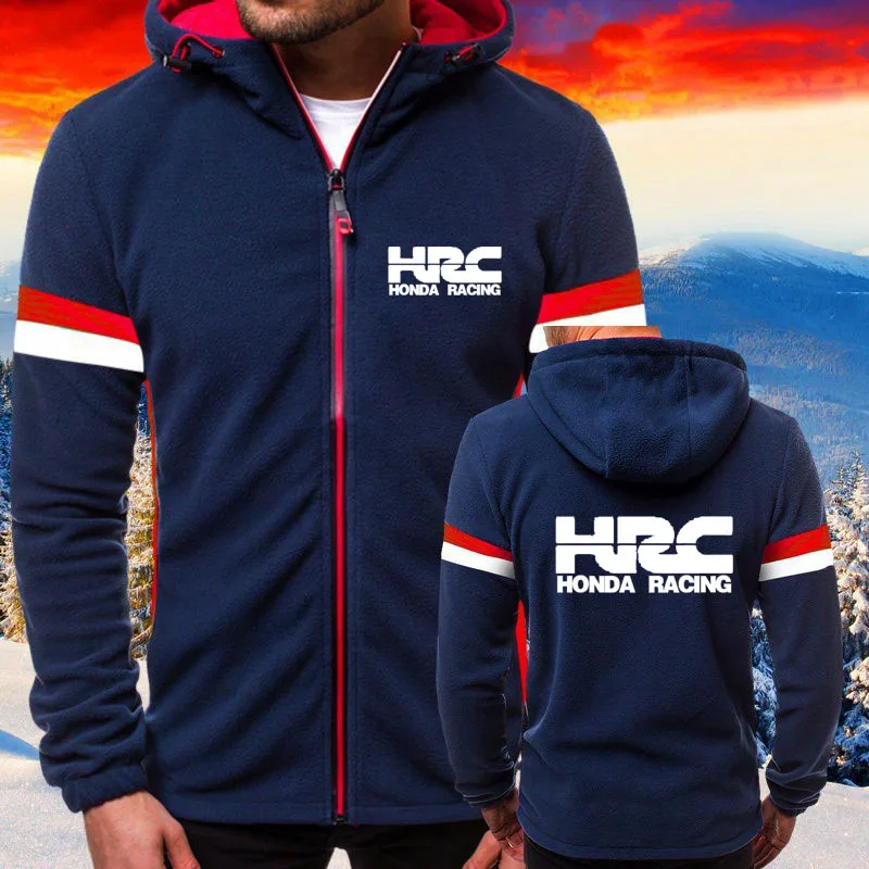 

Men's Zip Sweatshirt Jacket HRC car logo print spring autumn Long Sleeve hoodie Pullover top High quality Harajuku men's jacket