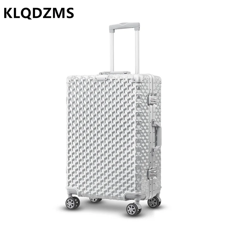 KLQDZMS High Quality Aluminum Frame Waterproof Luggage Mute Universal Wheel Boarding Case Female 28 Inch Large Capacity Suitcase