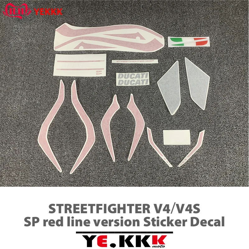 

Red Line Engraving Full Car Sticker Film Original Car Customization For DUCATI STREEETFIGHTER V4SP