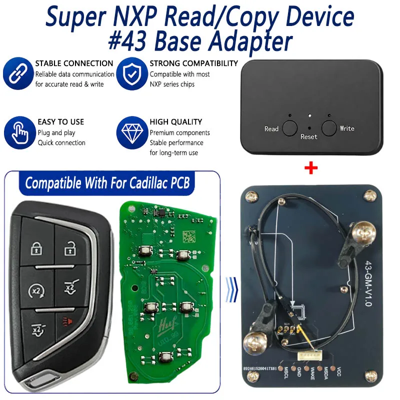 Фото Устройство Super NXP Killer Read Copy Device с адаптером для ключей Cadillac, копирование всех смарт-ключей NXP, 4 токена и версия с неограниченным количеством ключей. №3