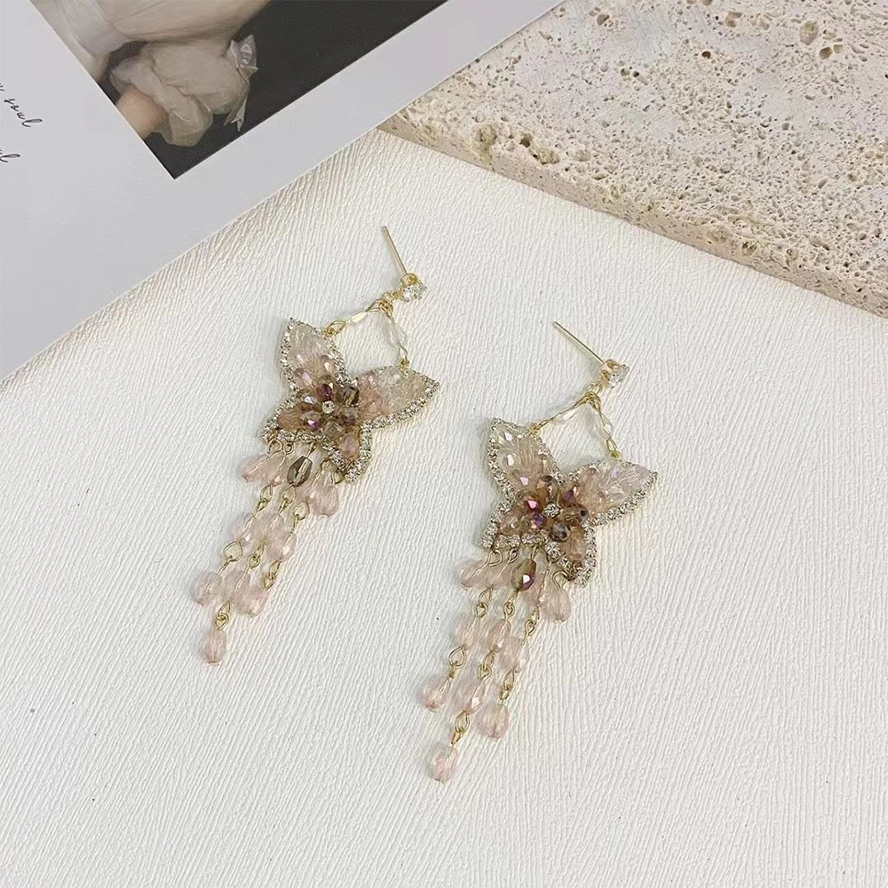 

Vintage Temperament Handmade Crystal diamond inlay Earrings for women's Girl party gift Upscale Accessories Jewelry wholesale