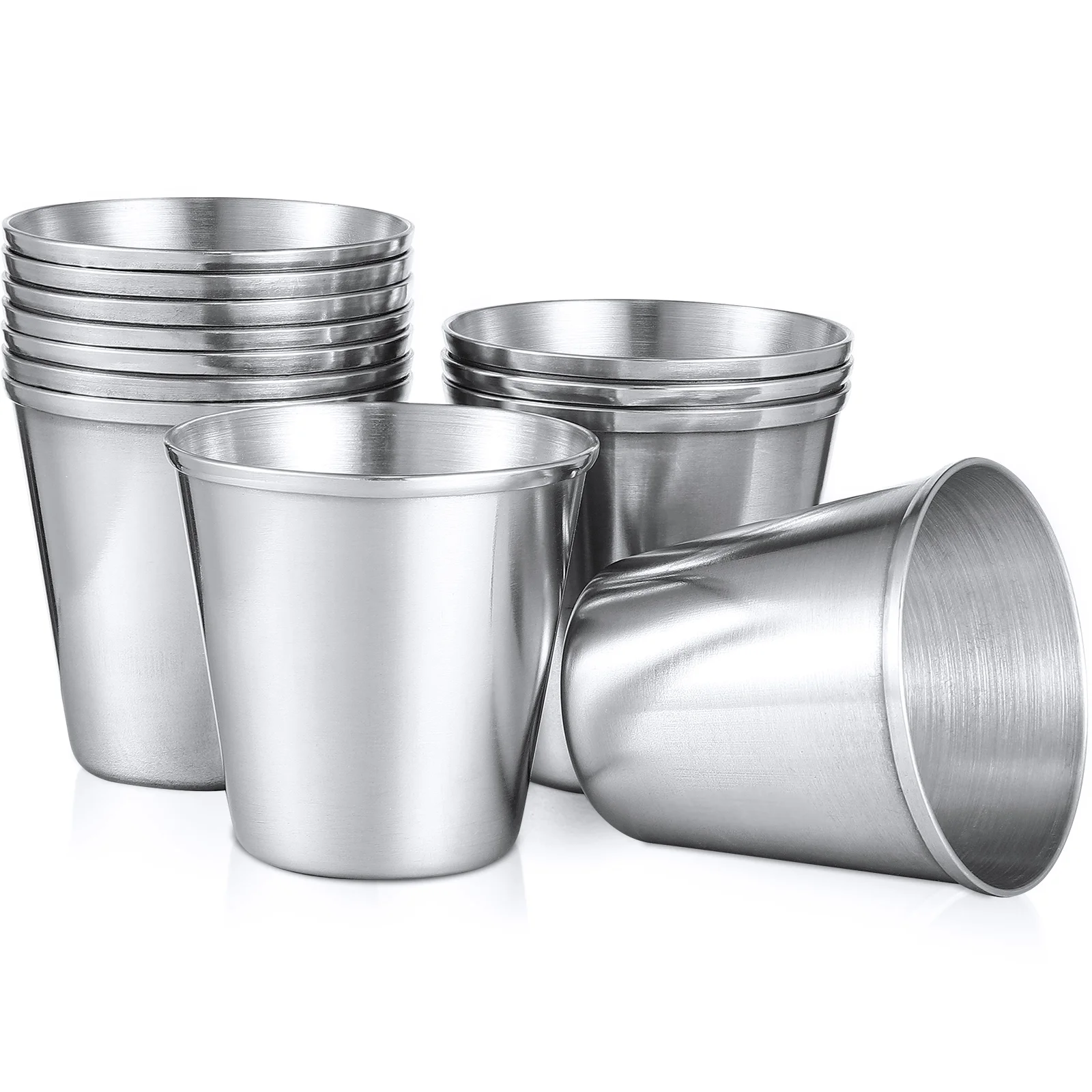 

12 Pcs Stainless Steel Cup Tea Mug Glasses Coffee Tumbler Whiskey Cups Portable Spirits Drinking Vessels Beer