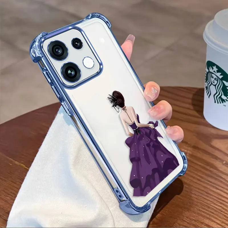 Фото Чехол с покрытием для OPPO Reno 16 Pro 16F 16FS Reno16 F FS 5G, противоударный чехол из ТПУ с принтом бабочки, защита по четырем углам №5