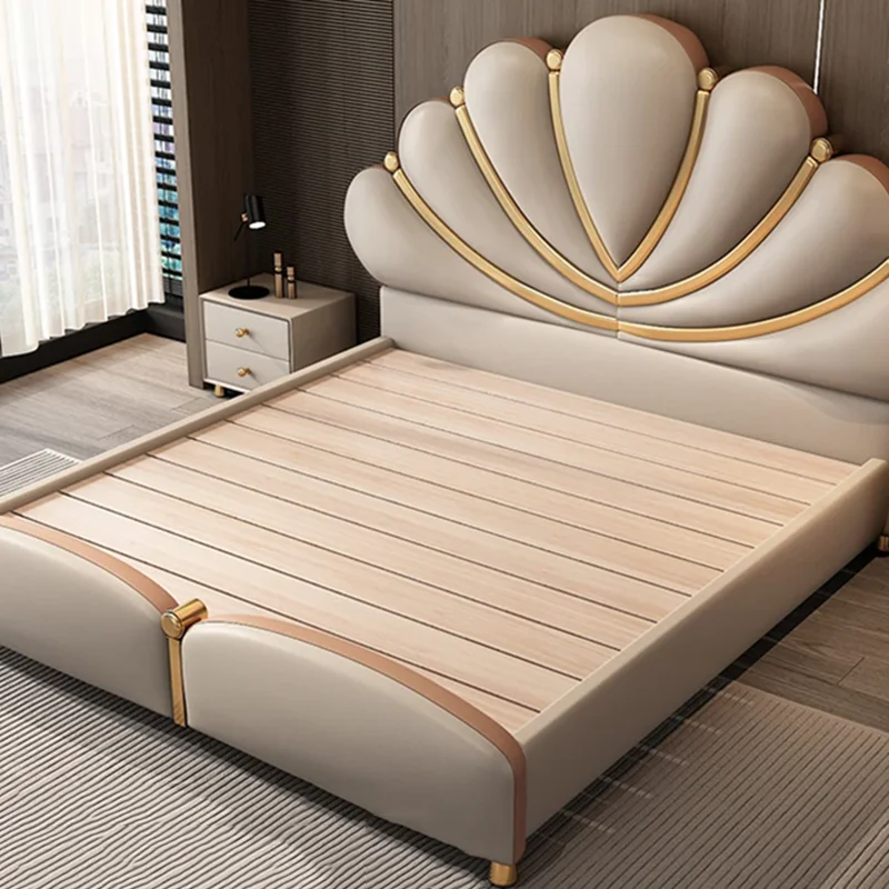 Женская европейская двуспальная кровать Royal Wood King каркас изголовья современная