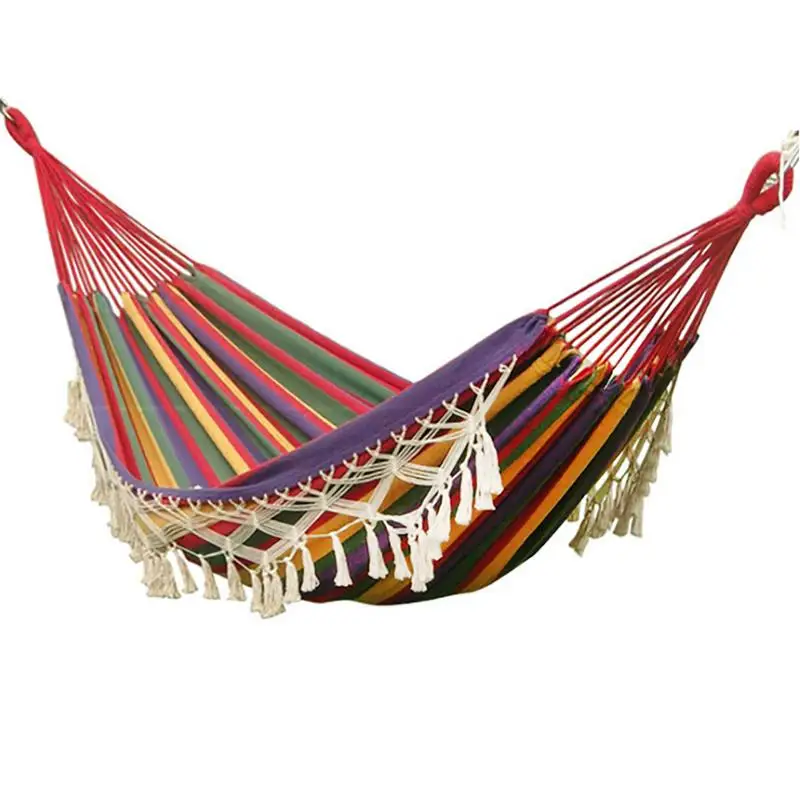 

Camping Hammock Soft Exotic Rope Hammock With Tassels Swing Chair Includes Storage Bag Best For Indoor Outdoor Hiking Survival
