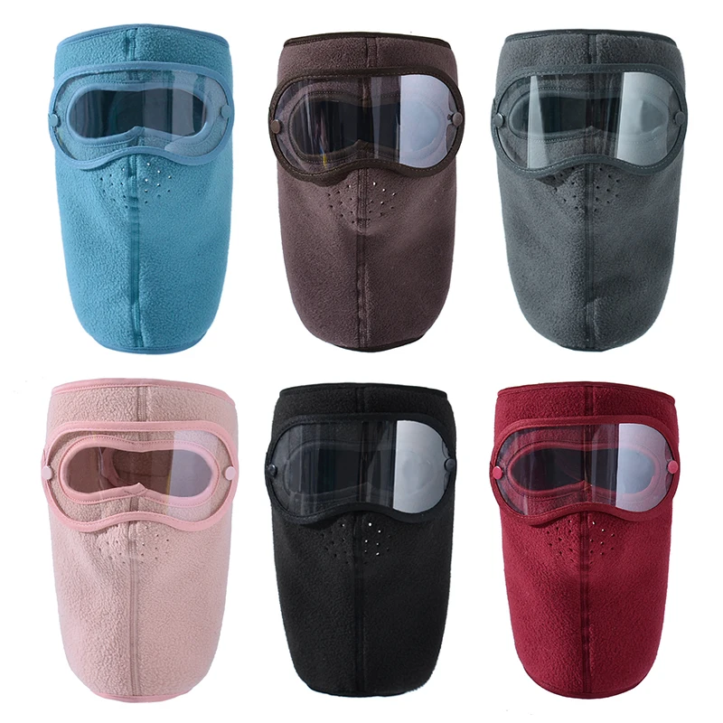 

Ветрозащитная противопылевая маска для лица, велосипедные лыжные дышащие маски, флисовая защитная маска для лица, шапка s с HD-очками, велосипедная шапка, Балаклава