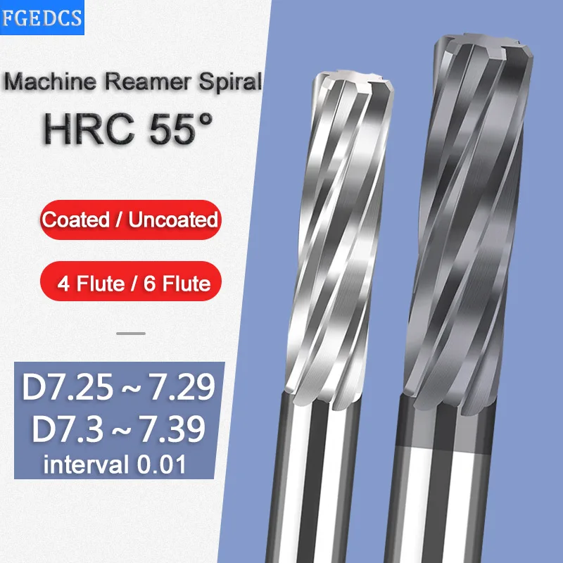 

Carbide Machine Reamer Spiral 7.25 7.3 7.31 7.32 7.34 7.35 7.36 7.38 7.39 Metal Cutter 6 Flute CNC Chucking Reamer Cutting Tools