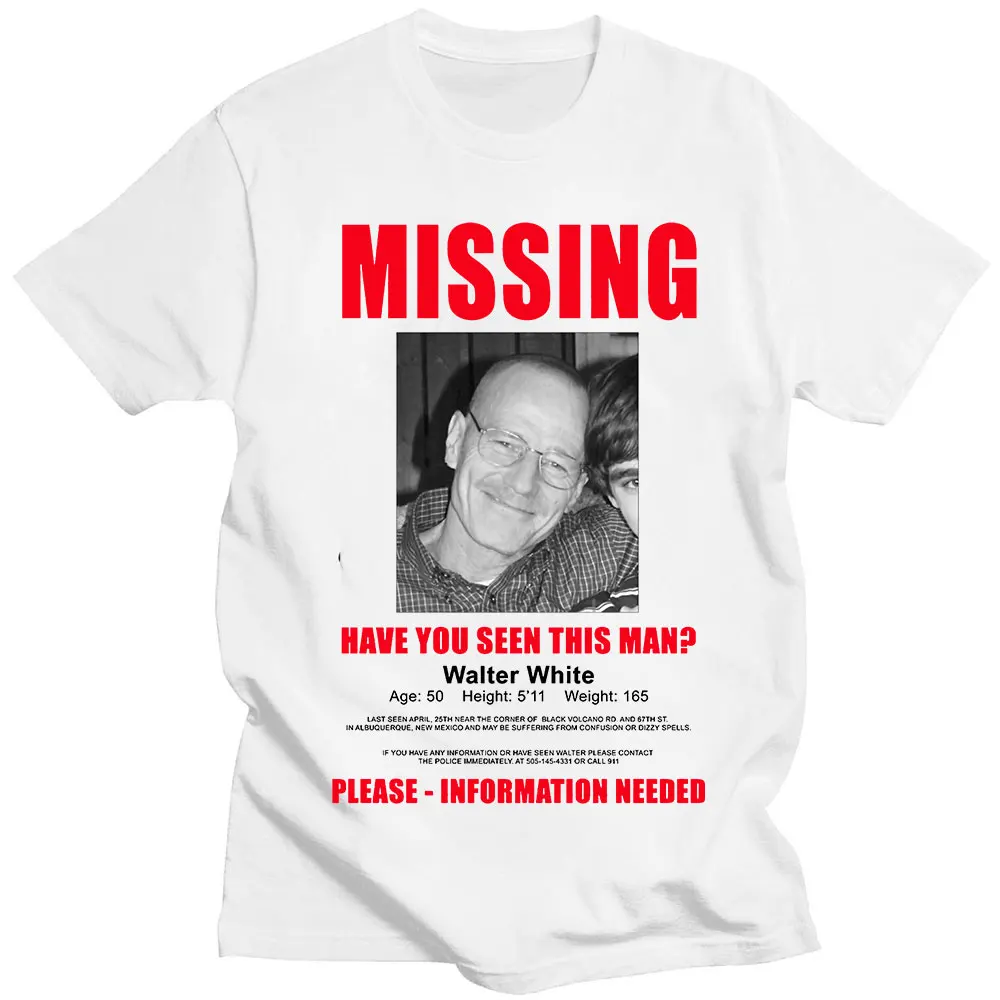 Heisenberg Breaking Bad Missing Sign T Shirt Better Call Sau