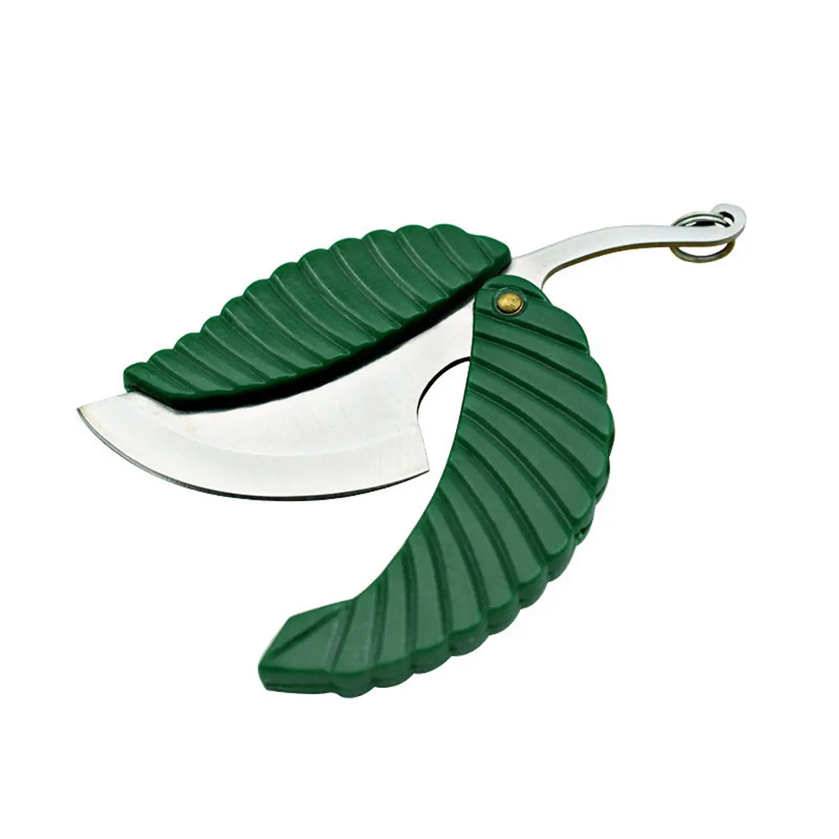 

Mini Fold Leaf Shape Pocket Knife Multifunction Folding Green Keychain Knife Outdoor Camp Camping Knife Equipment Kitchen Items