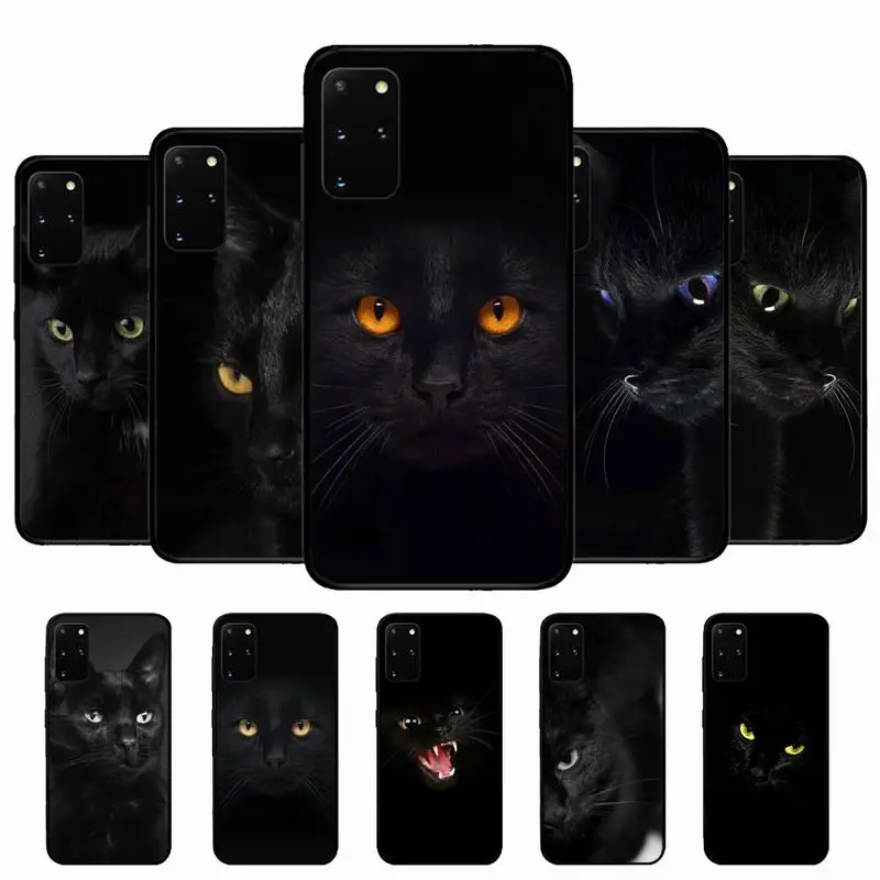 

Cute Black Cat Phone Case for Samsung S10 21 20 9 8 plus lite S20 UlTRA 7edge