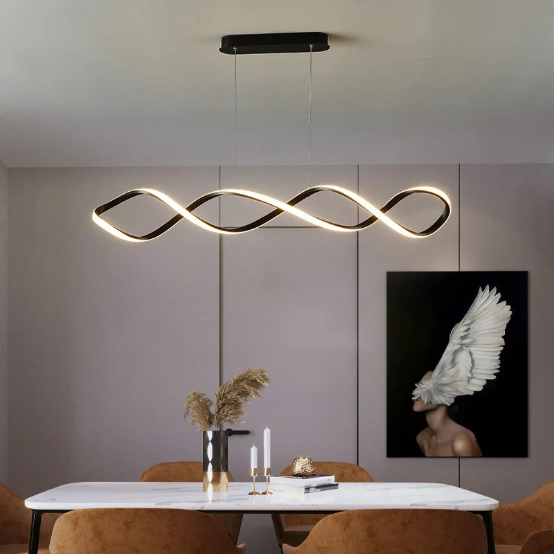 

Скандинавский обеденный стол, искусственная Подвеска для гостиной, алюминиевая Подвесная лампа, подвесное освещение для помещений, искусственная кожа, домашнее освещение