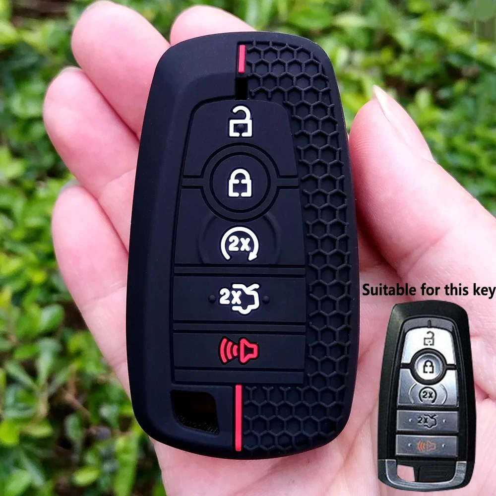 

Мягкий силиконовый чехол для автомобильного ключа для Ford Explorer Mustang Fusion Escape F150 F250 F350 F450 F550 Ford Raptor с 5 кнопками