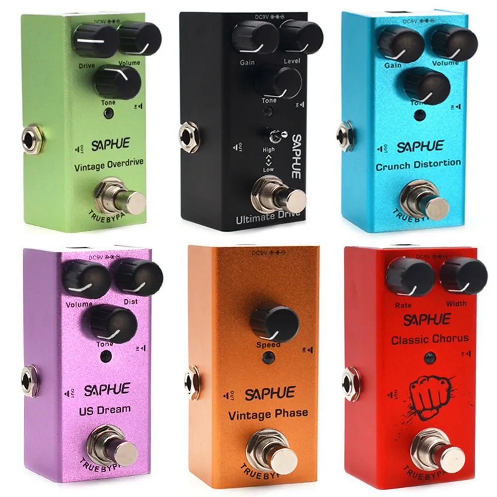 

SAPHUE Mini Guitar Effector Guitar Multi Effects Pedal Processor 9V DC True Bypass Electric Guitar Analog Delay Time/Mix/Repeat