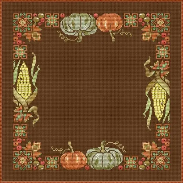 

Top Selling Pumpkin Corn Tablecloth 52-52 Embroidery DIY 14CT Unprinted Arts Cross stitch kits Set Cross-Stitching Home Decor