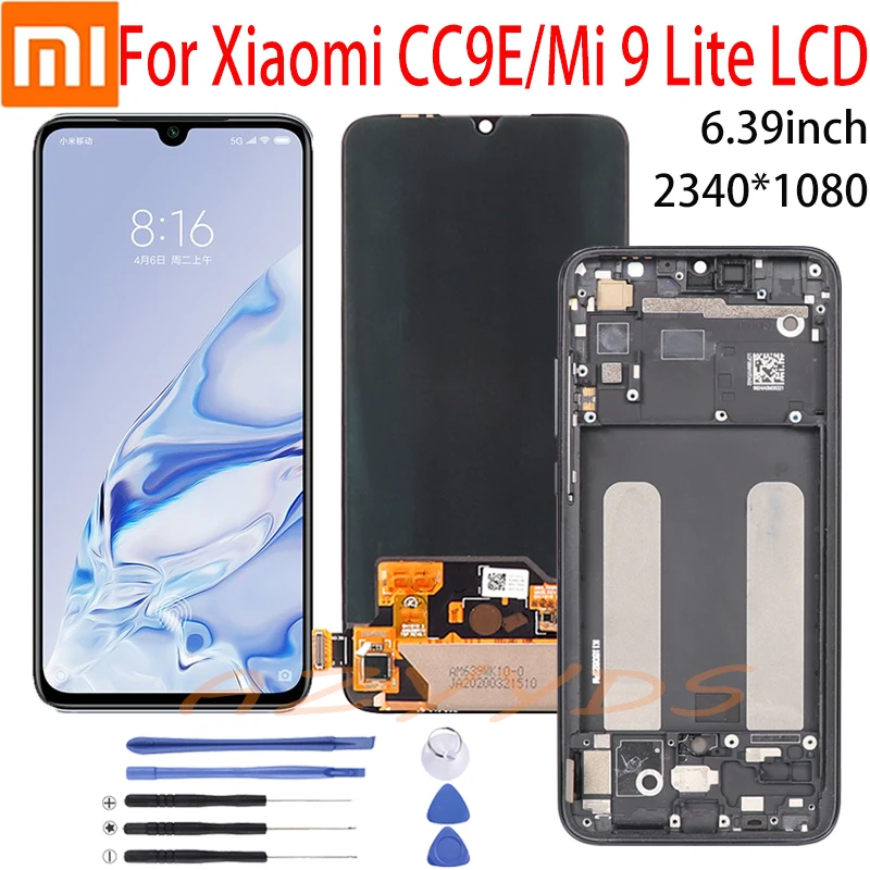 

Super AMOLED 6.39" For Xiaomi MI CC9 TFT LCD Display Touch Screen Digitizer For Xiaomi MI 9 Lite M1904F3BG LCD Replacement Parts
