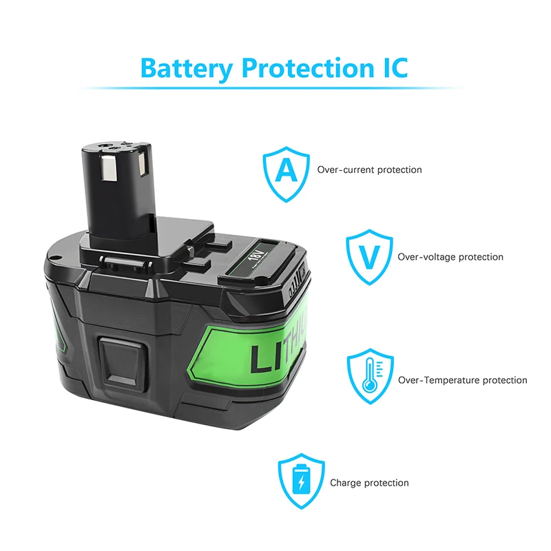 Сменный аккумулятор Powtree P108 для Ryobi 18-вольтовый один + литий-ионный 9 0 Ач большой