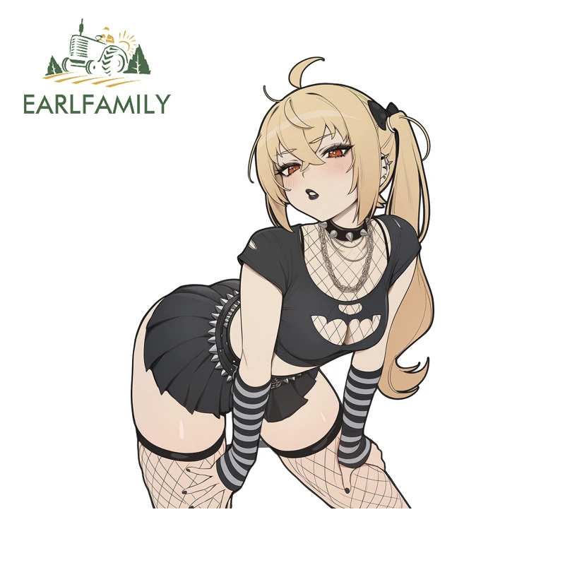 

EARLFAMILY крутые сексуальные готические граффити для девочек, автомобильные наклейки, уникальный графический дизайн, наклейки на заднее лобовое стекло, солнцезащитный крем, виниловый автомобильный Стайлинг