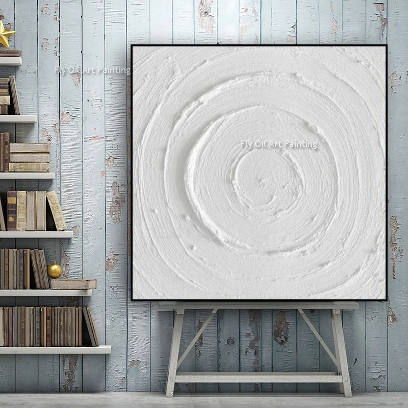 

100% Handmade Conception White Line Abstract Oil Painting On Canvas In Living Room Modern Wall Art Home Decorative Painting Gift