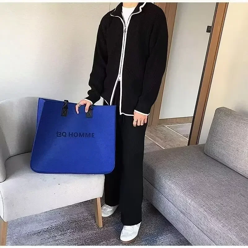 Модный мужской свитер новинка осень-зима 2024 Вязаный топ с лацканами свободная