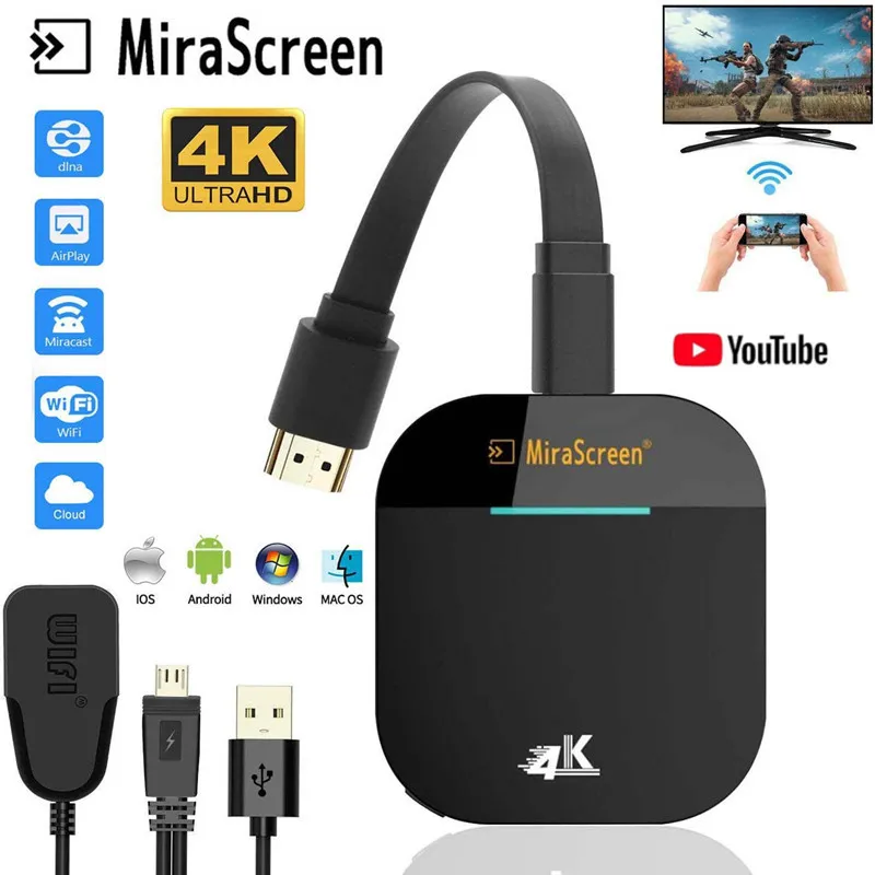 

Mirascreen G5 2.4G 5G 4K Wireless HDMI-compatible Dongle TV stick Miracast Airplay Receiver Wifi Dongle mirror Screen Streamer
