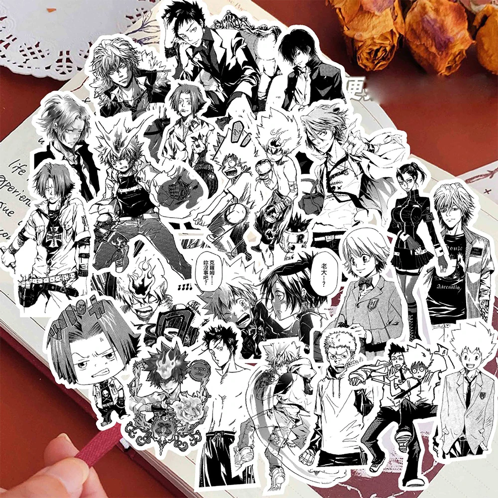 103070 шт. аниме Katekyo Hitman Reborn наклейки черный, белый цвет, мультяшные наклейки для багажа на скейтборд, гитара, сделай сам, водонепроницаемая наклейка s (art.: 3920d9db61671) - 3920d9db61671